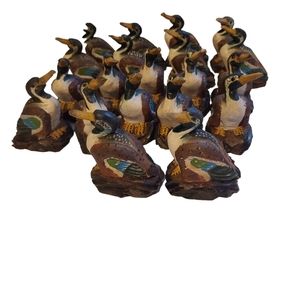 Minature duck carving figures lot of 20